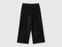 Benetton Black Girls Wide Chenille Trousers SKU: 4DZBGF01E_100 Image 01