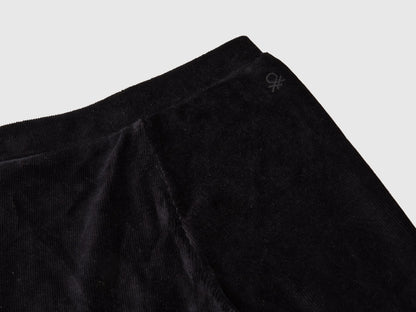 Benetton Black Girls Wide Chenille Trousers SKU: 4DZBGF01E_100 Image 03