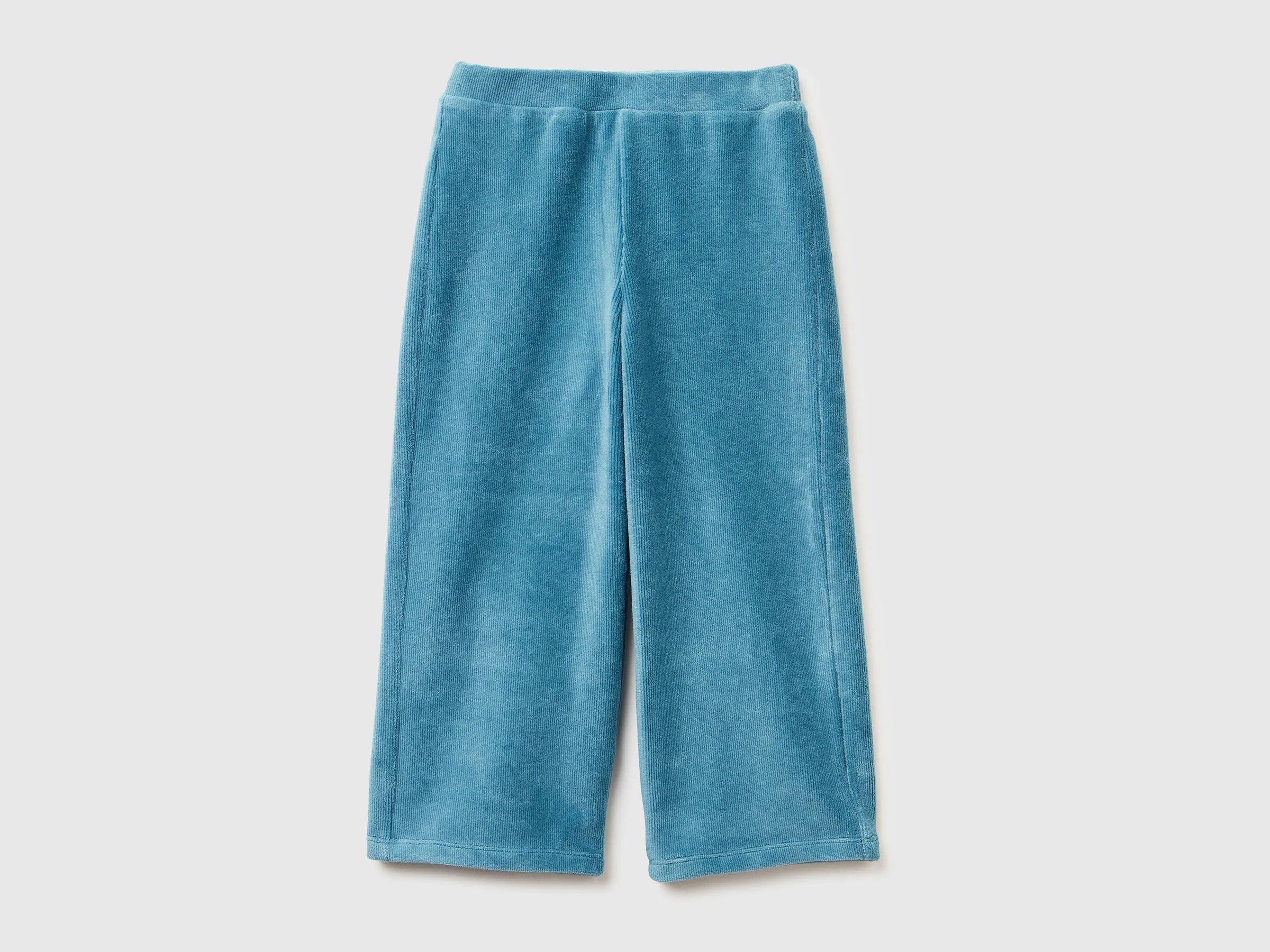 Benetton_Turquoise_Wide Chenille Trousers_4DZBGF01E_2H6_01