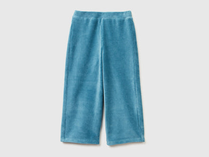 Benetton_Turquoise_Wide Chenille Trousers_4DZBGF01E_2H6_01