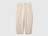 Benetton Creamy White Girls Corduroy Barrel-Fit Trousers SKU: 4FNFCF063_00V Image 01