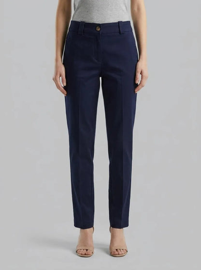 Benetton Dark Blue Women Slim Fit Trousers SKU: 4FRXDF096_016 Image 00
