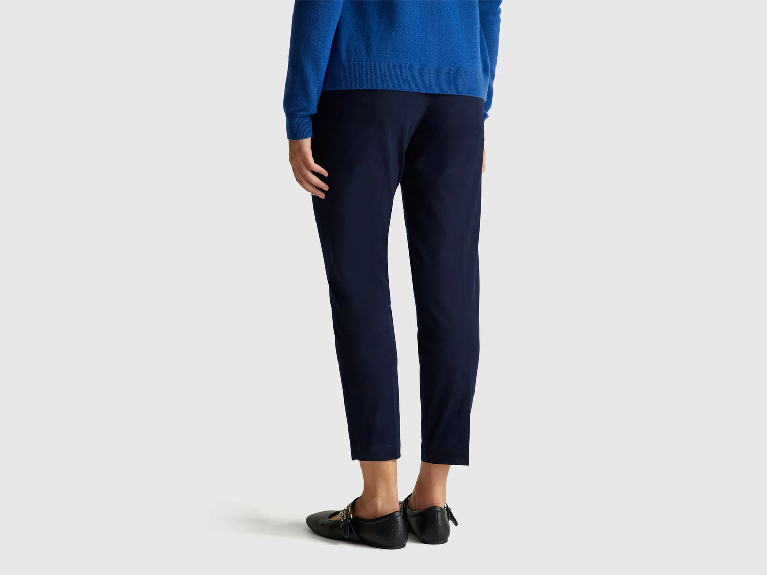 Benetton Dark Blue Women Slim Fit Trousers SKU: 4FRXDF096_016 Image 02