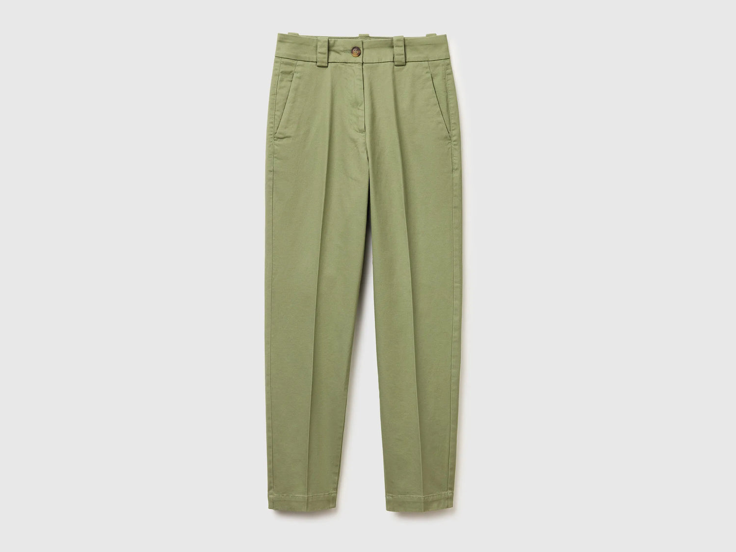Benetton Olive Green Women Slim Fit Trousers SKU: 4FRXDF096_26K Image 01