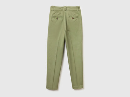 Benetton Olive Green Women Slim Fit Trousers SKU: 4FRXDF096_26K Image 02