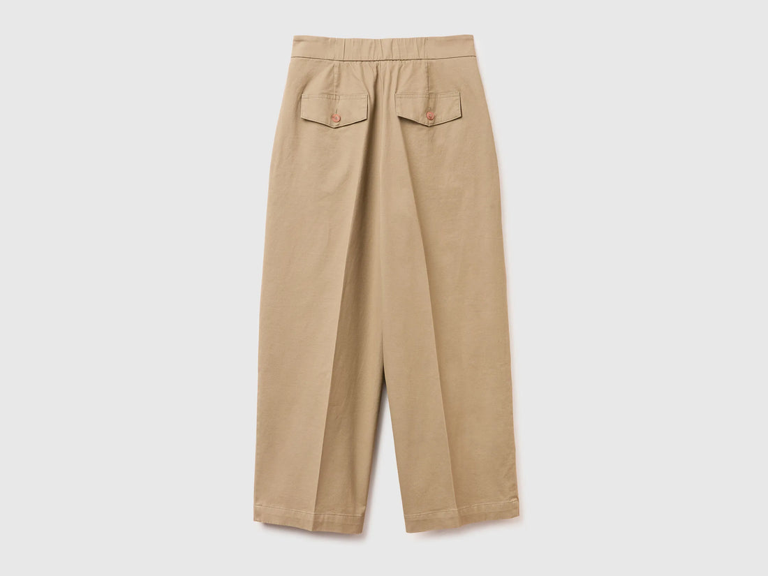 Benetton Camel Women Balloon Leg Pants SKU: 4FRXDF0B0_21R Image 02