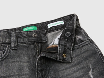 Benetton Black Boys Balloon Fit Jeans SKU: 4GD1GE034_700 Image 03