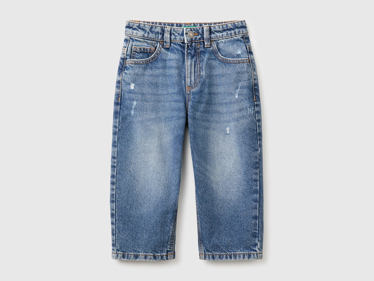 Benetton Blue Boys Balloon Fit Jeans SKU: 4GD1GE034_901 Image 01