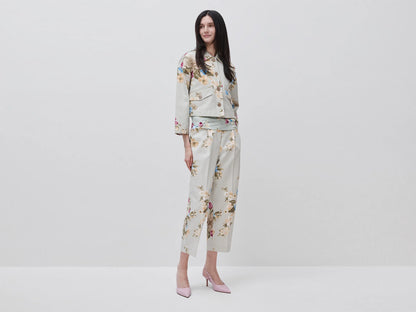 Benetton Light Green Women Floral Trousers SKU: 4H3UDF0BB_67F Image 03