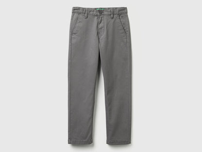 Benetton_Dark Gray_Slim Fit Chinos in Stretch Cotton_4HM6CF04X_00W_01