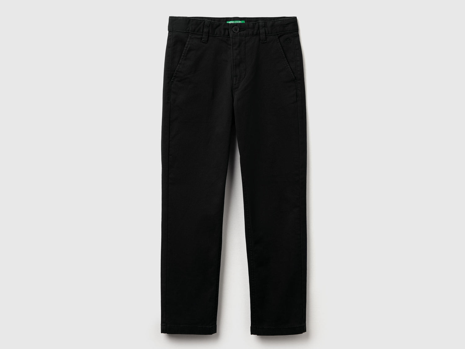 Benetton_Black_Slim Fit Chinos in Stretch Cotton_4HM6CF04X_100_01