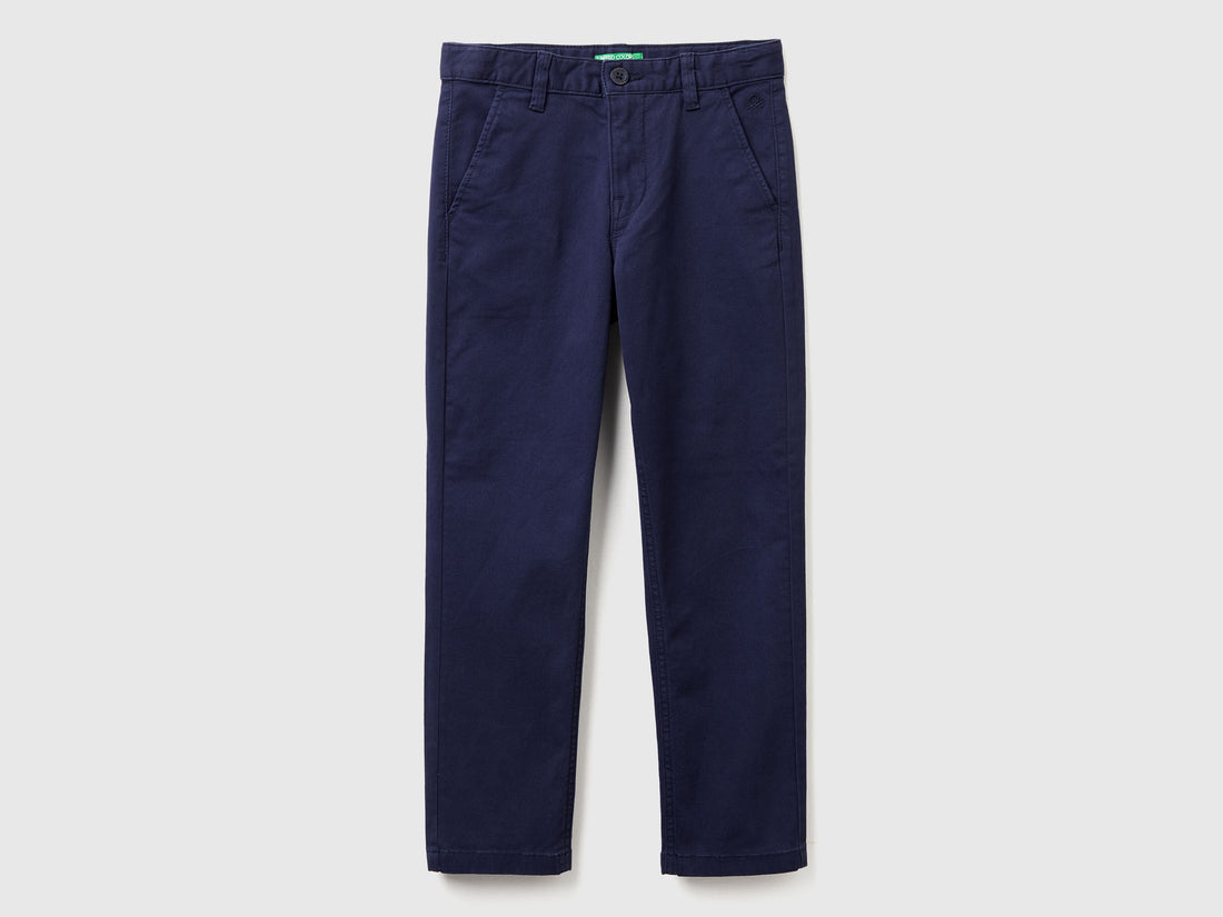 Benetton_Dark Blue_Slim Fit Chinos in Stretch Cotton_4HM6CF04X_252_01
