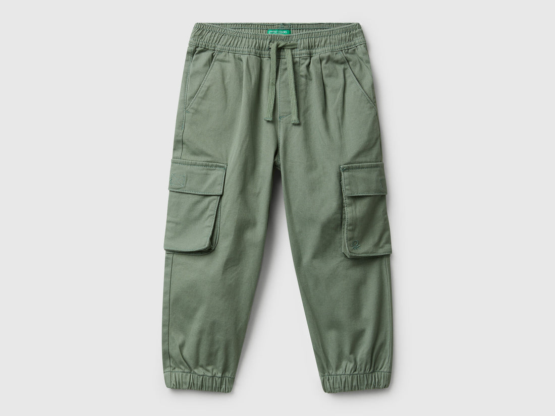Benetton_Military Green_Cargo Trousers with Drawstring_4HM6GF01Z_075_01
