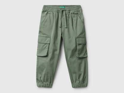 Benetton_Military Green_Cargo Trousers with Drawstring_4HM6GF01Z_075_01
