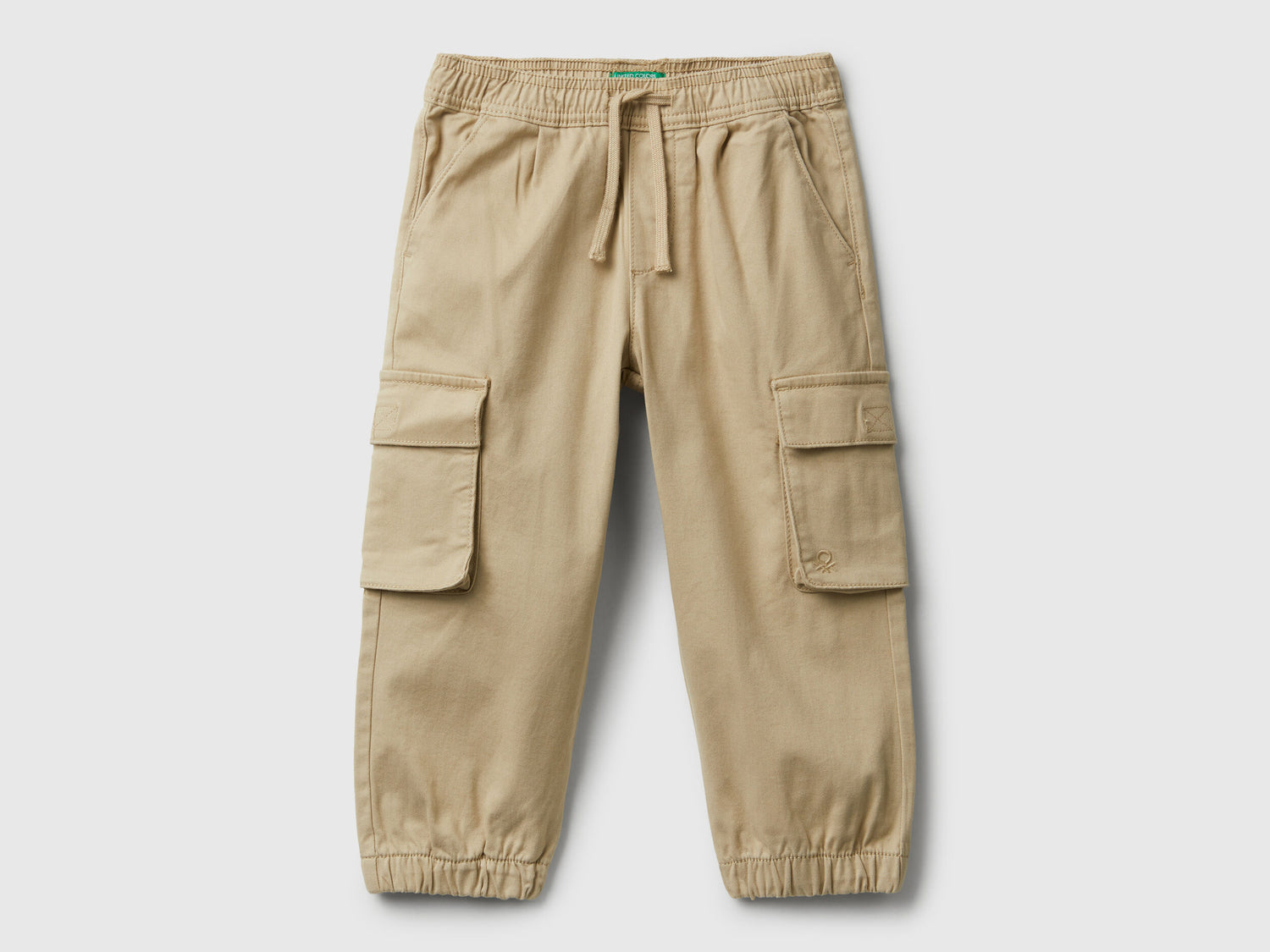 Benetton_Beige_Cargo Trousers with Drawstring_4HM6GF01Z_39A_01