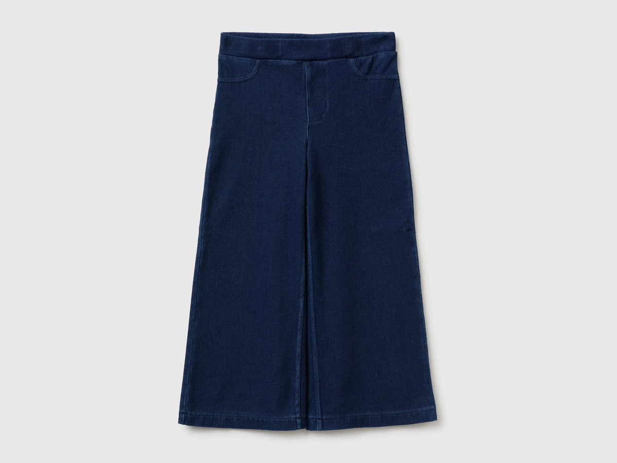 Benetton Blue Girls Wide-Fit Stretch Jeans SKU: 4I42GF036_901 Image 01