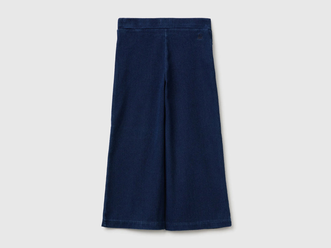 Benetton Blue Girls Wide-Fit Stretch Jeans SKU: 4I42GF036_901 Image 02