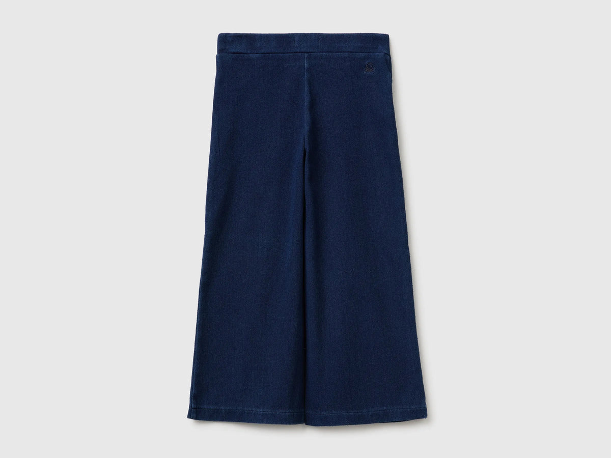 Benetton Blue Girls Wide-Fit Stretch Jeans SKU: 4I42GF036_901 Image 02