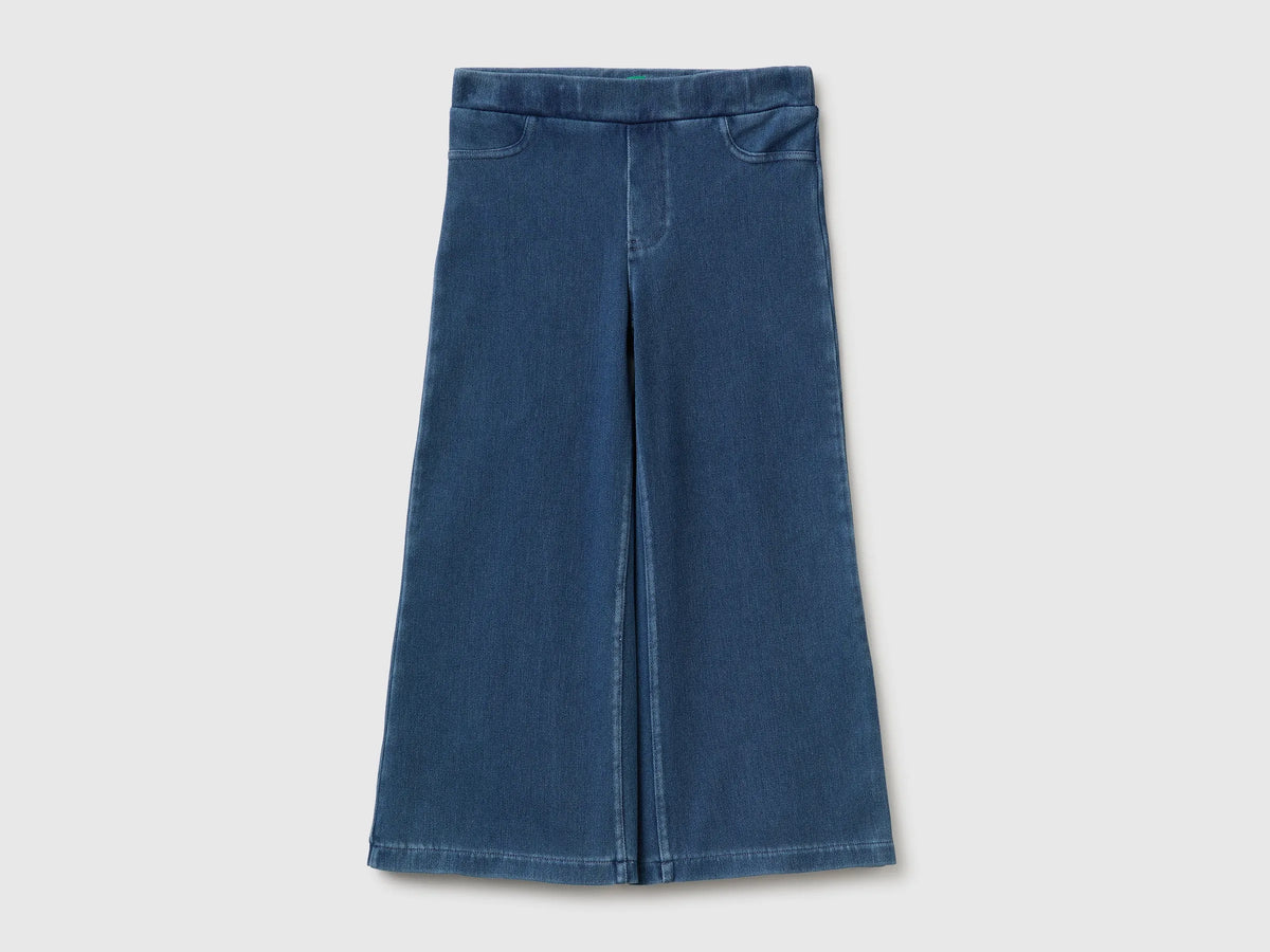 Benetton Sky Blue Girls Wide-Fit Stretch Jeans SKU: 4I42GF036_902 Image 01