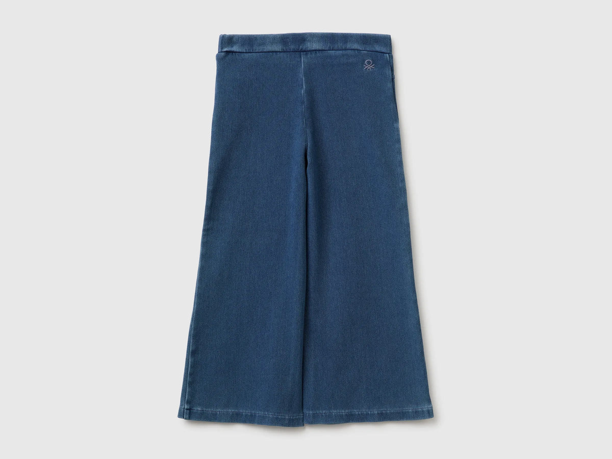 Benetton Sky Blue Girls Wide-Fit Stretch Jeans SKU: 4I42GF036_902 Image 02
