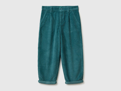 Benetton_Turquoise_Balloon Fit Velvet Trousers_4IKTCF058_19W_01
