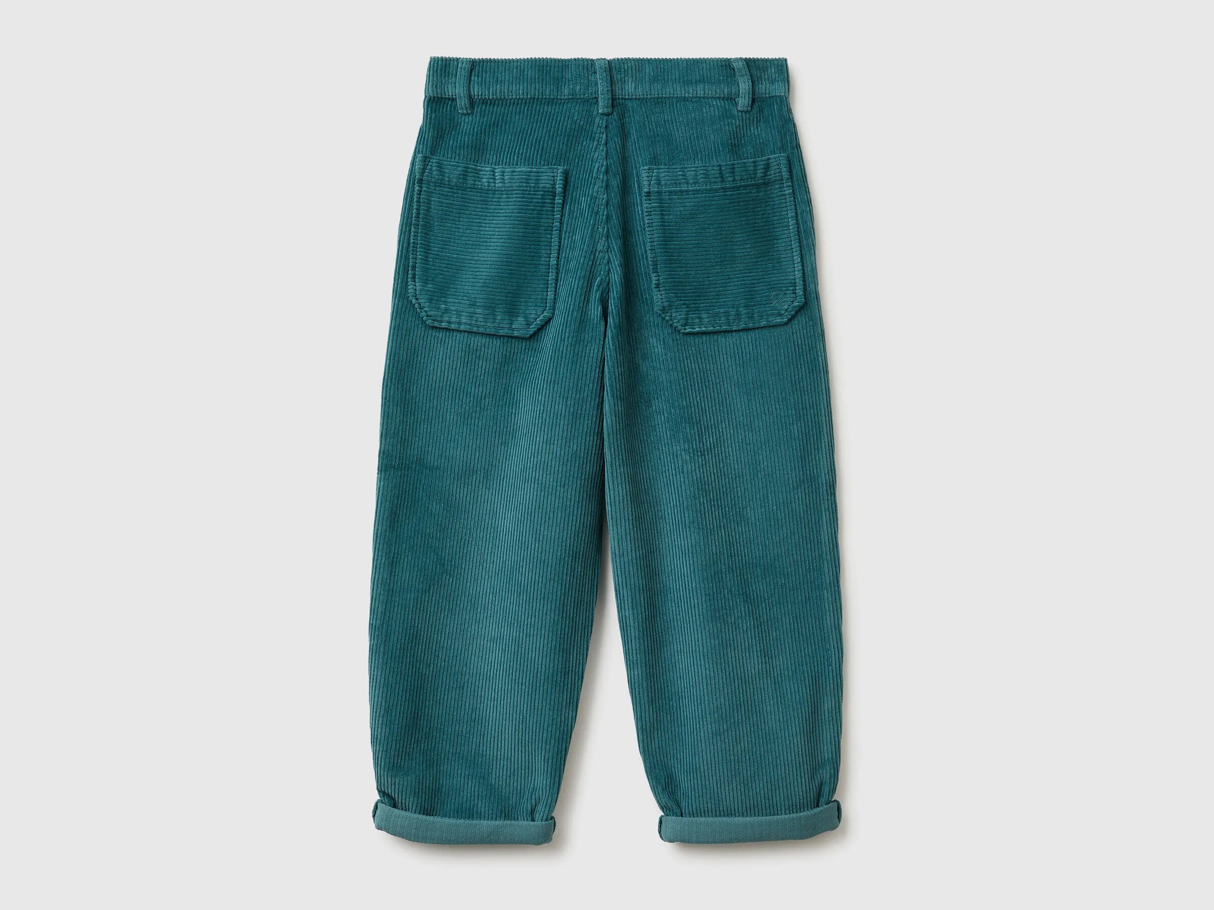 Benetton_Turquoise_Balloon Fit Velvet Trousers_4IKTCF058_19W_02