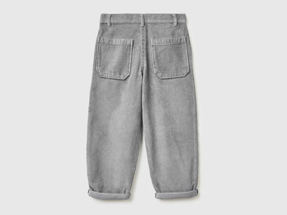 Benetton_Gray_Balloon Fit Velvet Trousers_4IKTCF058_36L_02
