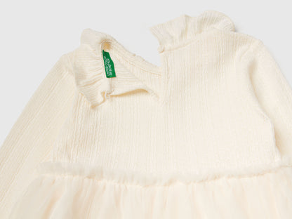 Benetton_Creamy White_Dress with Tulle Collar_4JACGV02J_0R2_03