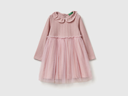 Benetton_Lilac_Dress with Tulle Collar_4JACGV02J_901_01