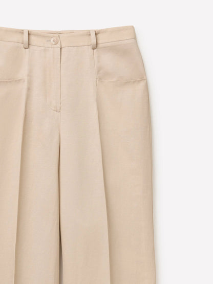 Sisley Beige Women Elegant Trousers with a Shiny Effect SKU: 4JFDLF08X_018 Image 03