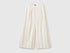 Benetton White Women Wide-Leg Striped Linen Blend Trousers SKU: 4K9FDF0BR_901 Image 01