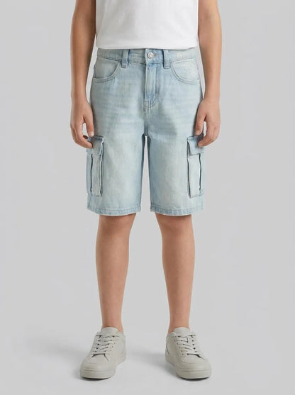 Benetton Sky Blue Boys Denim Bermuda Shorts with Pockets SKU: 4KEHC9052_902 Image 00