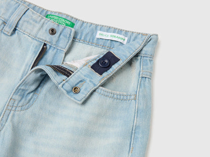 Benetton Sky Blue Boys Denim Bermuda Shorts with Pockets SKU: 4KEHC9052_902 Image 03