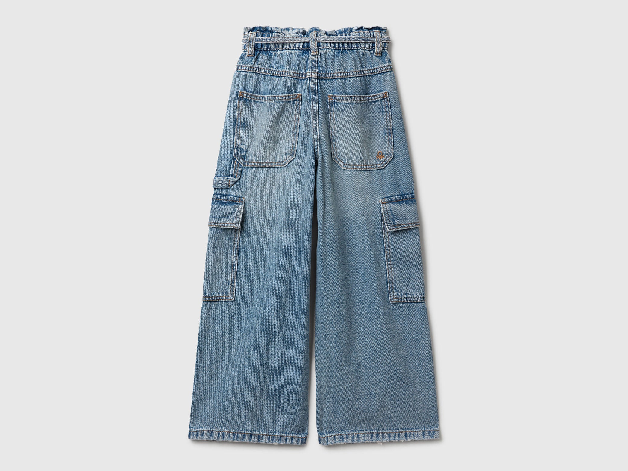 Benetton_Light Blue_Loose Fit Cargo Jeans_4KEHCF04T_901_02