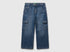 Benetton_Blue_Loose Fit Cargo Jeans_4KEHCF04V_901_01