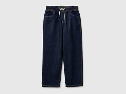 Benetton Dark Blue Boys Jogger-Style Jeans SKU: 4KEHCF05K_901 Image 01