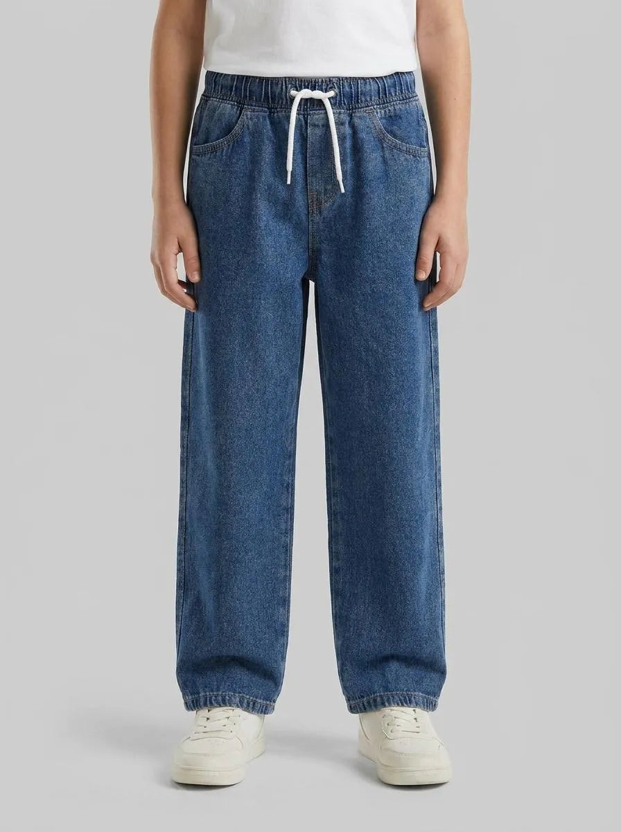 Benetton Blue Boys Jogger-Style Jeans SKU: 4KEHCF05K_902 Image 00