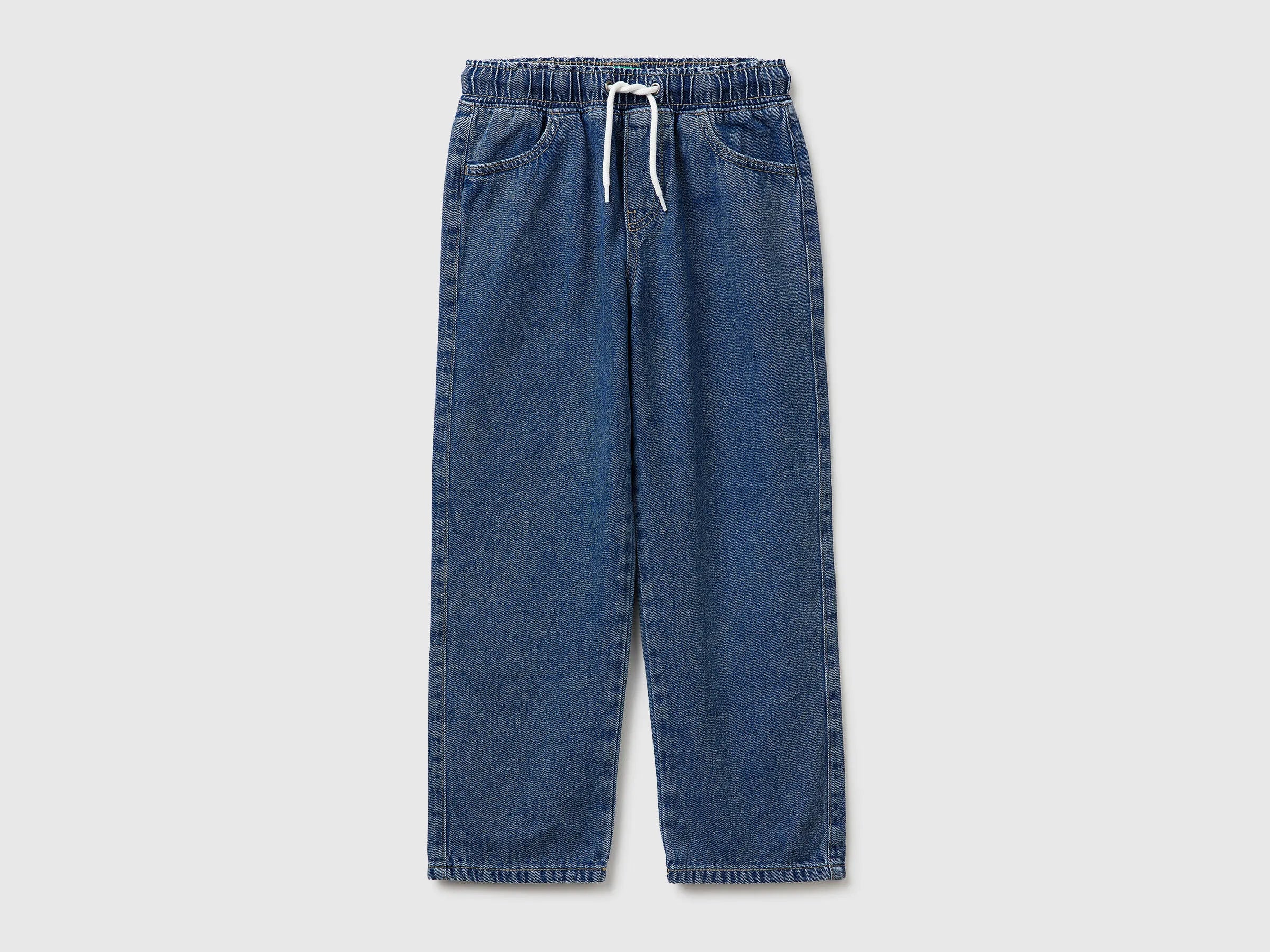 Benetton Blue Boys Jogger-Style Jeans SKU: 4KEHCF05K_902 Image 01
