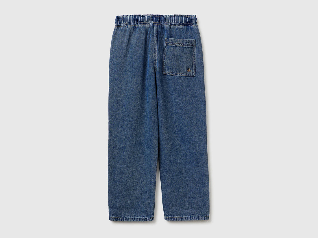 Benetton Blue Boys Jogger-Style Jeans SKU: 4KEHCF05K_902 Image 02