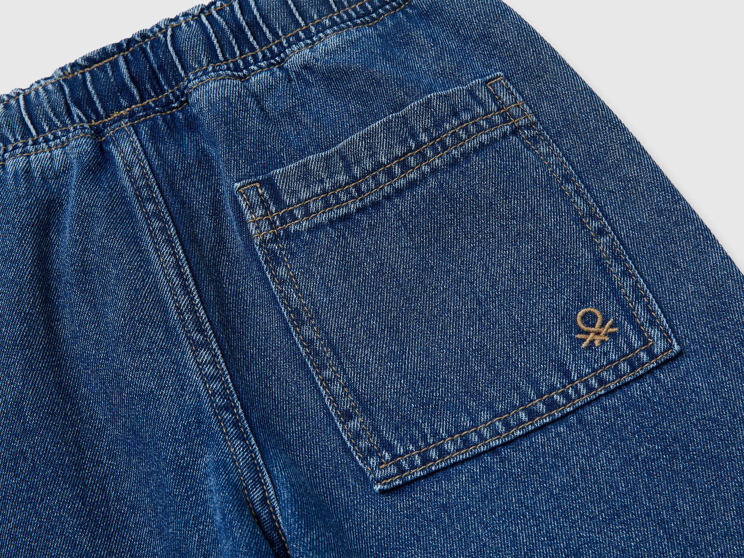 Benetton Blue Boys Jogger-Style Jeans SKU: 4KEHCF05K_902 Image 03