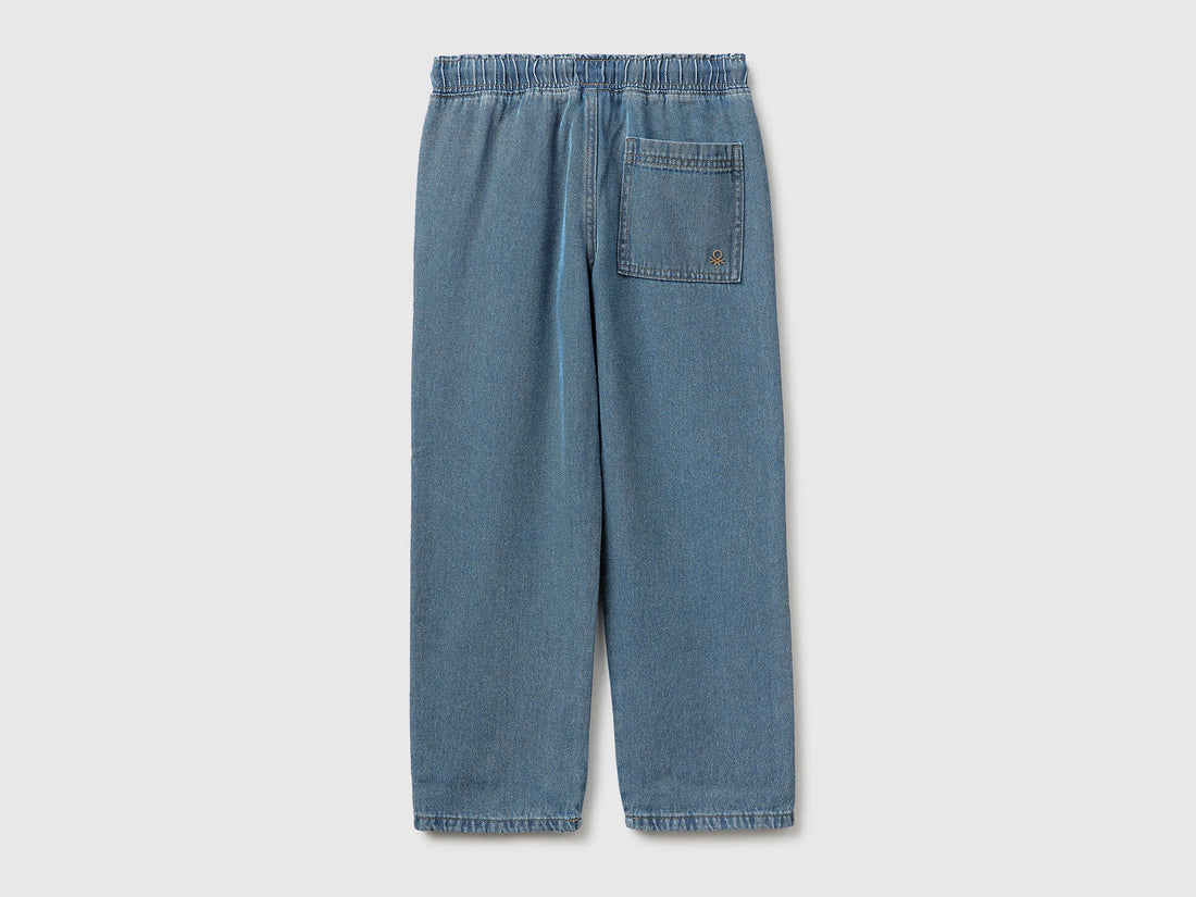 Benetton Light Blue Boys Jogger-Style Jeans SKU: 4KEHCF05K_903 Image 02