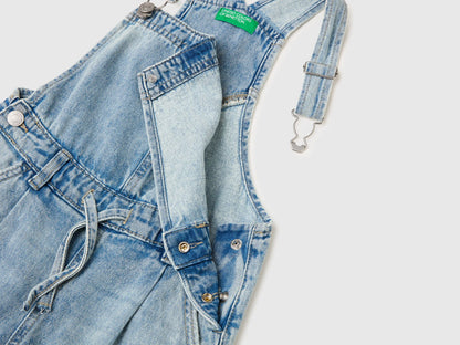 Benetton Light Blue Girls Denim Overalls SKU: 4KEHCT01A_902 Image 03