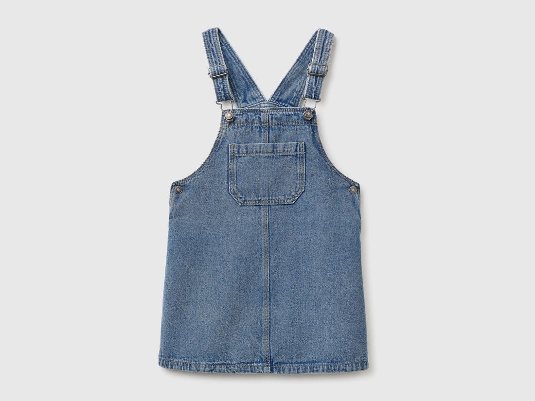 Benetton Light Blue Girls Denim Overall Skirt SKU: 4KEHGT00U_901 Image 01
