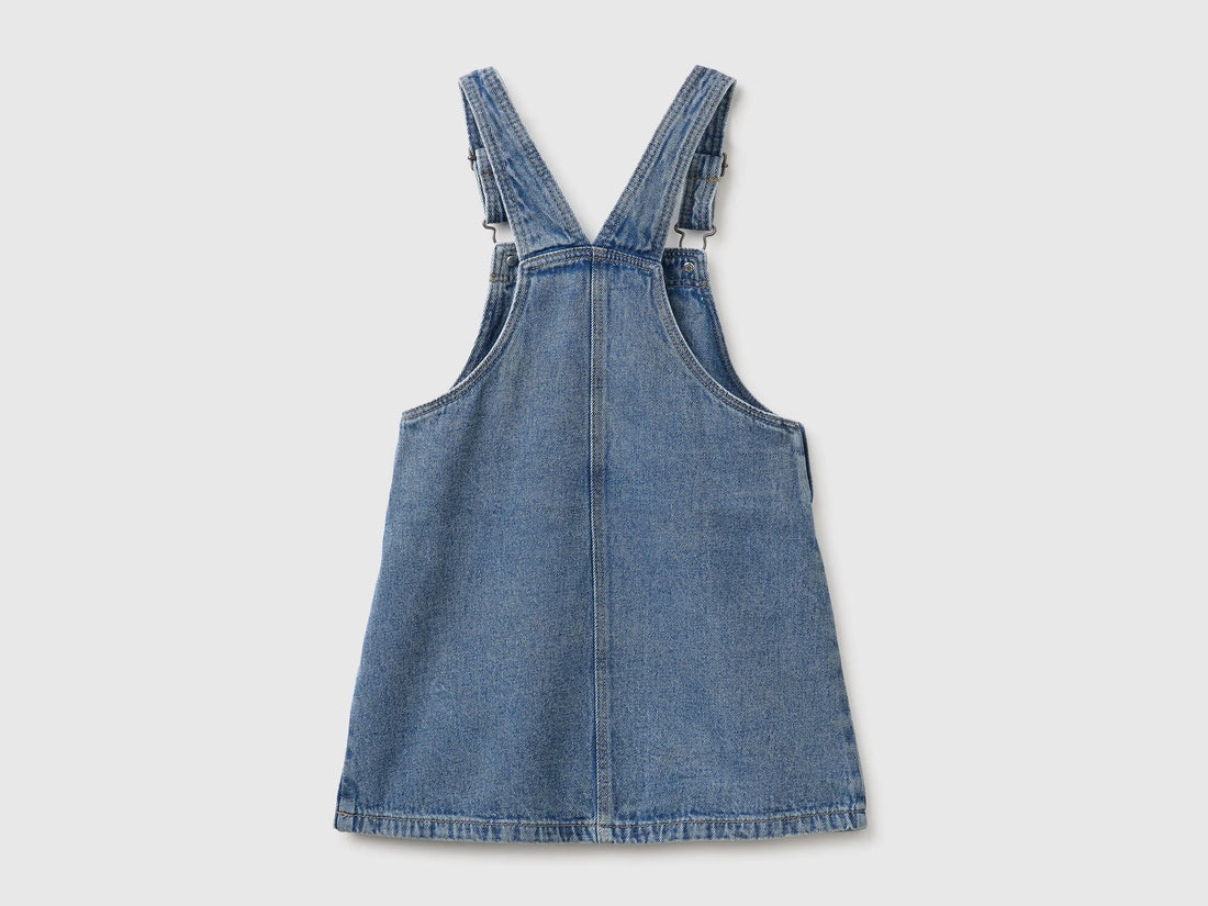 Benetton Light Blue Girls Denim Overall Skirt SKU: 4KEHGT00U_901 Image 02