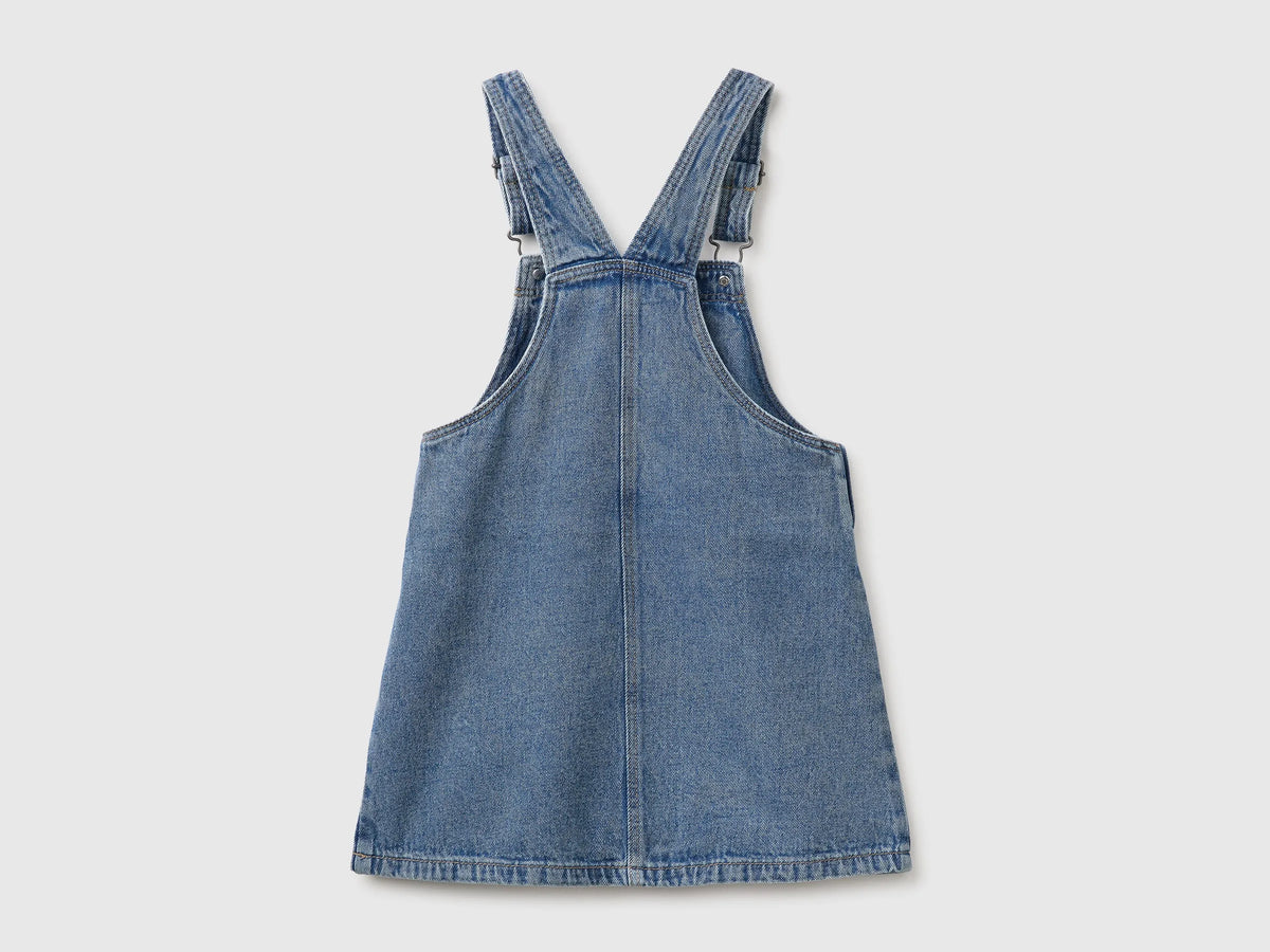 Benetton Light Blue Girls Denim Overall Skirt SKU: 4KEHGT00U_901 Image 02