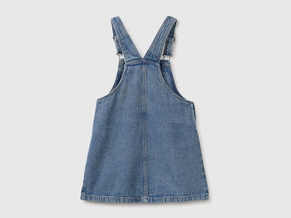 Benetton Light Blue Girls Denim Overall Skirt SKU: 4KEHGT00U_901 Image 02