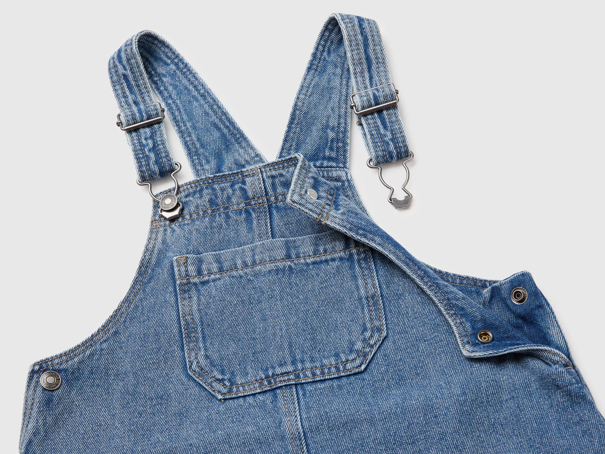 Benetton Light Blue Girls Denim Overall Skirt SKU: 4KEHGT00U_901 Image 03
