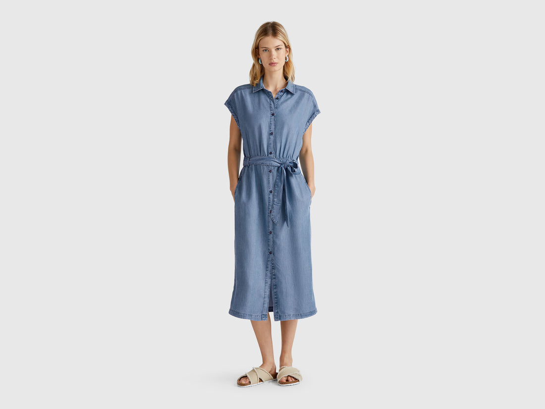 Benetton_Chambray Shirt Dress with Sash_4KHNDV0BI_902_01