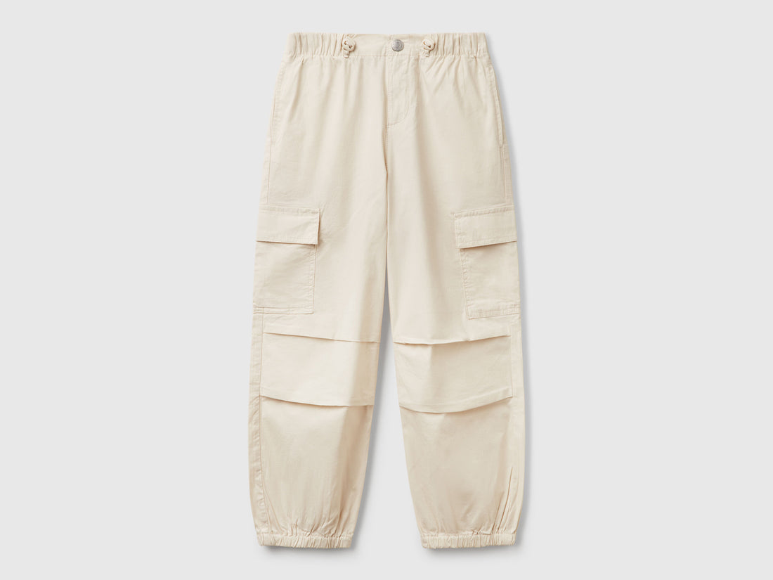 Benetton_Stretch Cotton Cargo Trousers_4L2VCF046_00V_01