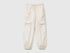 Benetton Creamy White Girls Jogger Fit Cargo Pants SKU: 4L2VCF05H_00E Image 01